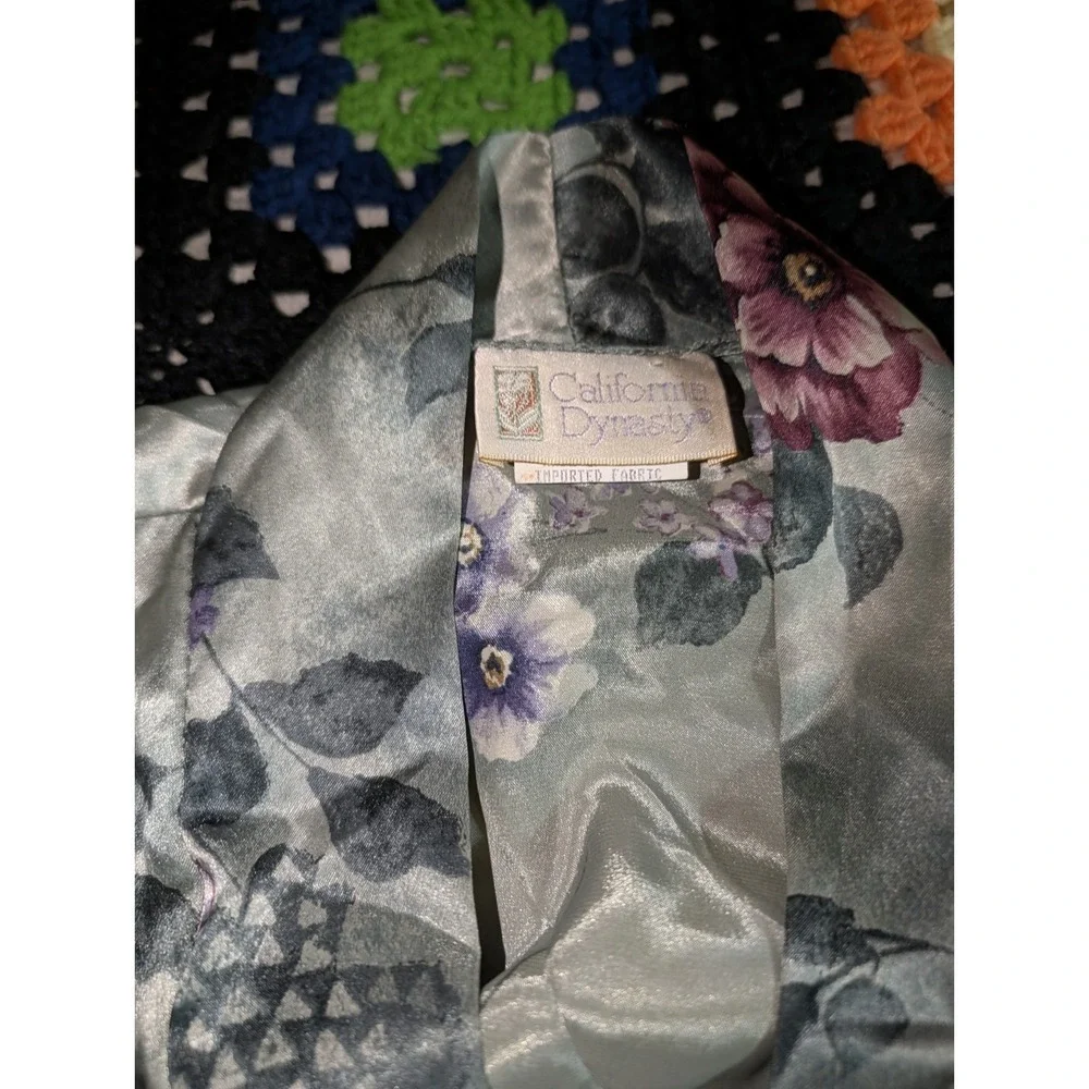 Women's California Dynasty Floral Lingerie‎ Robe Nightgown Sleepwear Size Small